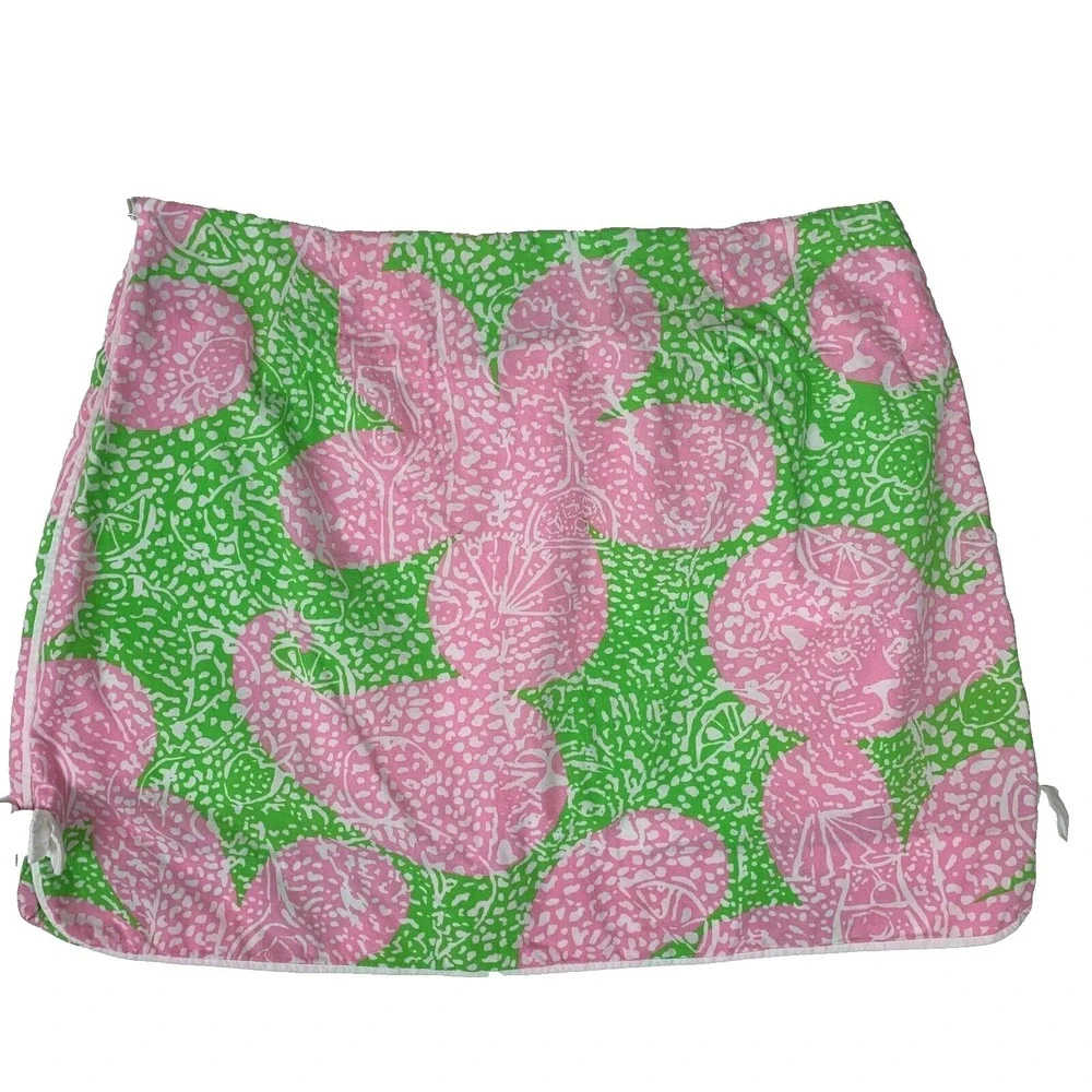 Lilly Pulitzer Cosette Skort Cheat Ya sz 0 Tennis‎ Preppy Cocktails Fruit Bows